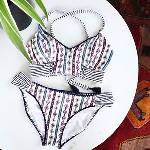 Jessica Simpson Diamond Striped Bikini